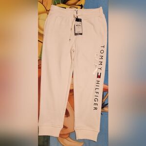 Tommy Hilfiger Kids White Joggers with Side Branding